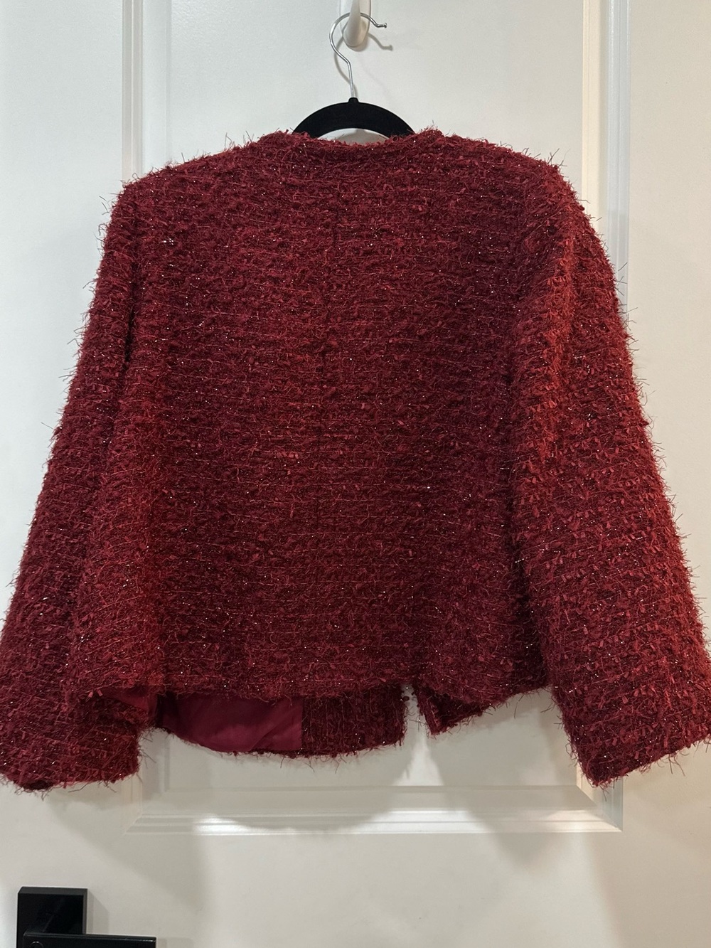 Red Textured Bouclé Jacket - Picture 2 of 2